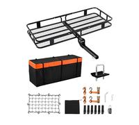 VEVOR 60x24x6 Folding Hitch Carrier - 500lb Capacity Cargo Basket & Waterproof Bag, Fits 2" Hitch Receiver for SUV, Truck, Pickup