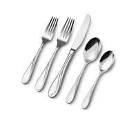 VEVOR 65-Piece Silverware Set, Food-Grade Stainless Steel Flatware Utensils, Mirror Finished Cutlery Set, Dishwasher Safe Eating Tableware for Kitchen