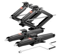 VEVOR 6500 lbs RV Scissor Jacks, 4-23.4 in RV Stabilizer Leveling Scissor Jacks, Set of 4, Heavy Duty Stabilizer Jack with Crank Handle, Socket and Bubble Levels, Not Easily Bent or Deformed