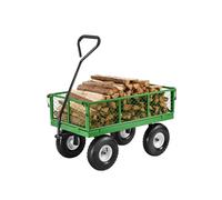 VEVOR 680 Lbs Steel Garden Cart on Wheels, Heavy Duty Garden Wagon Cart Pullable, Metal Outdoor Utility Yard Wagon Carts with 10" Tires, Mesh Removable Sides and 180°Rotating Handle