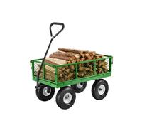 VEVOR 680 Lbs Steel Garden Cart on Wheels, Heavy Duty Garden Wagon Cart Pullable, Metal Outdoor Utility Yard Wagon Carts with 10" Tires, Mesh Removabl
