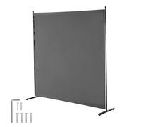 VEVOR 6FT Privacy Screen Indoor, Single Panel Room Divider, Freestanding Room Divider Panel for Office, Bedroom, Grey
