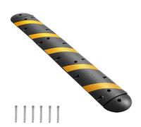 VEVOR 6FT Rubber Speed Bump, 2 Channel, Heavy Duty Traffic Speed Hump, 22000 lbs/axle Load Capacity, 72 in Cable Protector Ramp with Expansion Screws,