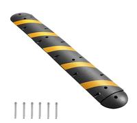 VEVOR 6FT Rubber Speed Bump, 2 Channel, Heavy Duty Traffic Speed Hump, 22000 lbs/axle Load Capacity, 72 in Cable Protector Ramp with Expansion Screws, for Asphalt Concrete Gravel Driveway Road, 1 Pack