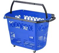 Vevor 6Pcs 39L Rolling Shopping Carts, Wheels, Large Set For Supermarkets/retail/grocery, Blue