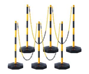 VEVOR 6PCs Traffic Delineator Post Cones with Fillable Base 8FT Chain Adjustable