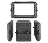 VEVOR 6U Rack Case 26 cm Depth, Rack Case 22 cm Inner Depth, Rack Mount Flight Case with Microphone Compartment, Polyethylene Construction, Recessed Closures, for Amplifiers, Processors, Controllers