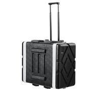 VEVOR 6U Rack Case, Standard 19 in Depth, Server Rack Cabinet with ABS Construction Wheels Heavy-Duty Twist Butterfly Latches, Detachable Front & Back Panels, for Amps, Mixers, Microphone Receivers