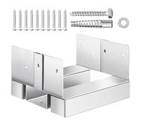 VEVOR 6x6 Post Base 10 Pcs, Inner Size 5.49x5.57inch/139.5x141.5mm Concrete Post Anchor, Heavy-Duty Zinc-Plated Carbon Steel Posts Brackets with 1