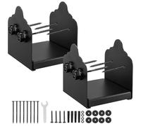 VEVOR 6x6 Post Base 2 Pcs, Inner Size 5.9x5.55 inch / 150x141 mm Post Brackets, Heavy Duty Carbon Steel Decking Posts, Wood Posts Brackets for Pavilion Deck Railing Support Deck Base Plate, Black