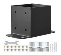 Vevor 6X6 Post Base 4 Pcs, Inner Size 5.6"x5.6" Post Base Brackets, Heavy Duty Powder-Coated Post Anchor Matte Black