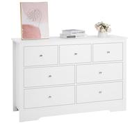VEVOR 7 Drawer Dresser, Wooden Chest of Drawers with Sliding with Anti-tip Device, Modern Minimalist Dresser Chest, Closet Storage Organizer for Living Room, Hallway, Bedroom, Entryway, Light Wood