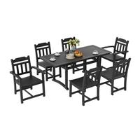 VEVOR 7 Pieces Patio Dining Set, Outdoor Rectangle Furniture Table and Chairs Set, All Weather Garden Furniture Table Sets, HIPS Patio Conversation Se