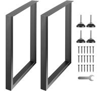 VEVOR 711.2MM Adjustable Furniture Legs, Square Reinforced Steel Office Table legs Set of 2 for DIY, Max Load 453.6KG Heavy Duty Desk Legs, Quick Instalation & Rich Accessories Legs Black