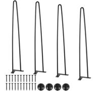 VEVOR 711.2MM Hairpin Furniture Legs, Metal Home DIY Projects for Nightstand, Coffee Table, Desk, 226.8KG Load Capacity with Rubber Floor Protectors, Metal Heavy Duty Sturdy Modern Table Legs, 4PCS