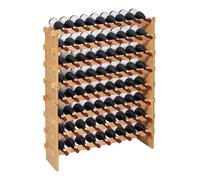 VEVOR 72 Bottle Stackable Modular Wine Rack, 8-Tier, Wine Storage Rack | Floor Freestanding Sturdy Wines Holder Display Shelves, Easy Assembly, for Kitchen, Cellar, and Bar, Natural