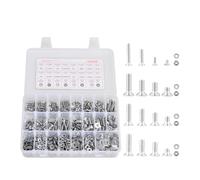 VEVOR 720 Pcs Bolts and Nuts Assortment Kit, Imperial Machine Screws and Flat Washers, Stainless Steel 6-32,8-32,10-24,1/4-20, for Furniture/Equipment/Vehicle Assembly, Silver
