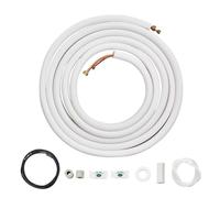 VEVOR 7620mm Mini Split Line Set, 6.4 & 9.5 O.D Copper Pipes Tubing and Triple-Layer Insulation, for Air Conditioning or Heating Pump Equipment & HVAC with Rich Accessories (27ft Connection Cable)