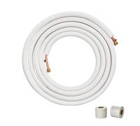 VEVOR 7620mm Mini Split Line Set, 6.4 & 9.5mm O.D Copper Pipes Tubing and Triple-Layer Insulation, for Mini Split Air Conditioning Refrigerant or Heat
