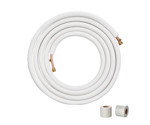 VEVOR 7620mm Mini Split Line Set, 9.5 & 15.9mm O.D Copper Pipes Tubing and Triple-Layer Insulation, for Mini Split Air Conditioning Refrigerant or Heating Pump Equipment & HVAC with Wrapping Strips.