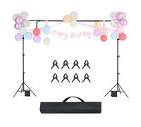 VEVOR Backdrop Stand, 7 x 10 ft Adjustable Photo Backdrop Stand Kit, Portable Background Backdrop Stand with 3 Crossbars, Heavy Duty Projector Screen Stand, for Wedding, Photo Video Studio & Party
