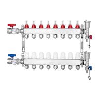 VEVOR 8-Branch Radiant Heat Manifold, 1/2" PEX Tubing Manifold, Stainless Steel PEX Manifold for Hydronic Radiant Floor Heating, Radiant Heat PEX Manifold Kit with 1/2" Adapters Included