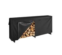 VEVOR 8 ft Outdoor Firewood Rack with Cover 1/2 Cord Storage Metal Log Holder