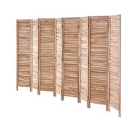 Vevor 8 Panel Wood Room Divider, 66.9" Tall Folding Privacy Screen, Portable Louvered Indoor Partition
