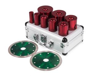VEVOR 8 Pcs Diamond Hole Saw Set Diamond Drill Core Bits, M14 20/25/32/35/40/50/60/68 MM with 2 Saw Blade, Hole Saw Cutter Drill Bits, Drilling Tool f