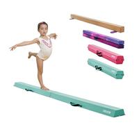 VEVOR 8FT Folding Balance Beam for Kids, 200LBS Stable Support Gymnastics Floor Beam with Non-Slip Mats, Gymnastics Training Equipment with Anti-Slip Bottom and Carrying Bag for Home Gym, Mint Green