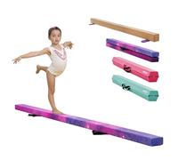 VEVOR 8FT Folding Balance Beam for Kids, 300LBS Stable Support Gymnastics Floor Beam with Non-Slip Mat, Wood-Core Gymnastics Training Equipment with Anti-Slip Bottom & Carry Bag for Home Gym, Galaxy