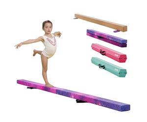VEVOR 8FT Folding Balance Beam for Kids, 300LBS Stable Support Gymnastics Floor Beam with Non-Slip Mat, Wood-Core Gymnastics Training Equipment with Anti-Slip Bottom & Carry Bag for Home Gym, Galaxy