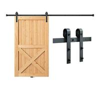VEVOR 8FT Sliding Barn Door Hardware Kit, 330LBS Loading Heavy Duty Barn Door Track Kit for Single Door, Fit 4.6-5.2FT Wide and 1.3"-1.8" Thick Door Panel, with Smooth & Silent Pulley (I Shape)