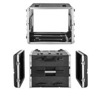 VEVOR 8U Rack Enclosure Standard Depth 480mm Server Cabinet ABS Construction Retractable Handle Fasteners for Amplifiers (7U Rack Mount Height & 1U Roller Installation Height), 468mm Internal Depth