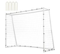 VEVOR Soccer Rebound Trainer, 8x6FT Iron Soccer Training Equipment, Sports Football Rebounder Wall with Double-Sided Rebounding Net & Goal, Perfect for Backyard Practicing, Solo Training, Passing