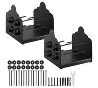 VEVOR 8x8 Post Base 2 Pcs, Inner Size 7.9x7.5 inch / 200x190 mm Post Brackets, Heavy Duty Carbon Steel Decking Posts, Wood Posts Brackets for Pavilion Deck Railing Support Deck Base Plate, Black