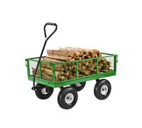 VEVOR 900 Lbs Steel Garden Cart on Wheels, Heavy Duty Pullable Garden Wagon Yard Cart, Outdoor Metal Utility Wagon with 10" Tires and Mesh Removable Sides(Convert to Flatbed), and 180°Rotating Handle