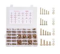 VEVOR 906 Pcs Bolts and Nuts Assortment Kit, Metric Machine Screws and Flat Washers, Alloy Steel M4/M5/M6/M8 Multiple Size, for Equipment Assembly, Vehicle Grade 8.8 Gold-Plated Galvanized