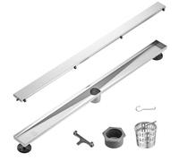 VEVOR 914mm Linear Shower Drain Offset with Tile Insert Cover,Brushed 304 Stainless Steel Rectangle Shower Floor Drain,Linear Drain with Leveling Feet
