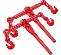 VEVOR 9215LBS 3/8" - 1/2" Ratchet Binders 9,215 LBS Secure Working Load, G70 Hooks and Adjustable Length, for Grade 70-80 Chains, Tie Down, Hauling, Towing, 2-Pack, Red