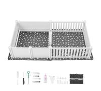 Vevor 93.3X48.4X18.1" Pvc Dog Whelping Box Xl Breed, Adjustable Door, Washable Pad, 2-Room Layout White