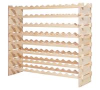 Vevor 96 Bottle Stackable Modular Wine Rack, 8-Tier Wine Bottle Holder,solid Wood Floor Freestanding Wine Storage Rack