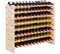 VEVOR 96 Bottle Stackable Modular Wine Rack Storage Display Shelf 8-Tier Wood