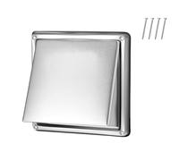 VEVOR 97mm External Extractor Wall Vent Cover, Square AC Vent Gable Cover, Premium Stainless Steel & with Built-in a Protection Screen, for House,Bathroom,Garage,Kitchen,Basement (1 Pack, Silver)