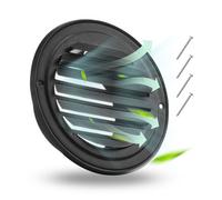 VEVOR 97mm Wall Vent Cover, Louvered Round AC Vent Gable Cover, Premium Stainless Steel & with Built-in a Protection Screen, for House,Bathroom,Garage