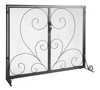 VEVOR 990x802MM Fireplace Screen 2-Panel Iron Mesh Spark Guard Vintage Black