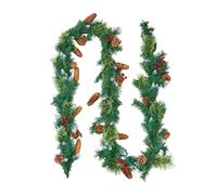 VEVOR 9Ft Christmas Garland with Light String Red Berries Pine Cones & Needles