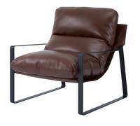 VEVOR Accent Chair, Modern PU Leather Armchair, Cozy Upholstered Chair, with Soft Foam Cushioning, Sturdy Metal Frame, and Detachable Cushion, for Living Room, Bedroom, Reading Room, Office, Brown