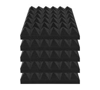 VEVOR Acoustic Foam Panels, 24 Pack 12 x 12 x 2 inches, Pyramid Soundproof Wall Panels,Fire-Resistant Acoustic Panels,Sound Dampening Absorbing Panels for Studio Wall and Ceiling,Black