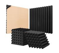 VEVOR Acoustic Foam Panels, 24 Pack 12 x 12 x 2 inches, Adhesive High Density Soundproof Wall Panels,Fire-Resistant Acoustic Panels,Sound Dampening Absorbing Panels for Studio Wall and Ceiling,Black